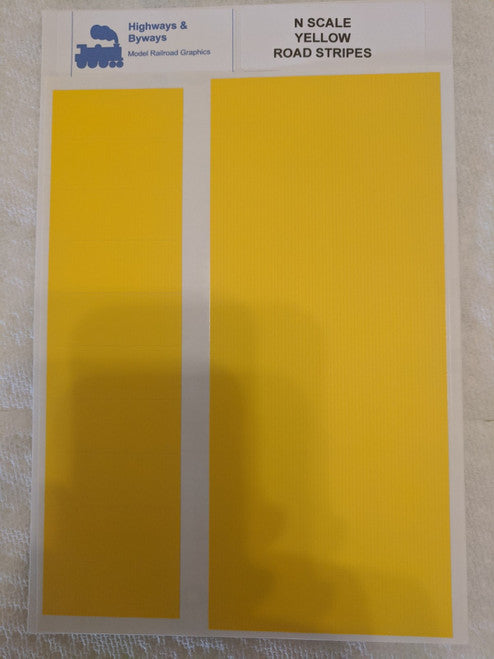 N Scale 71 - 2 Highways & Byways Yellow Road Stripes Decals, Part #71 - 2
