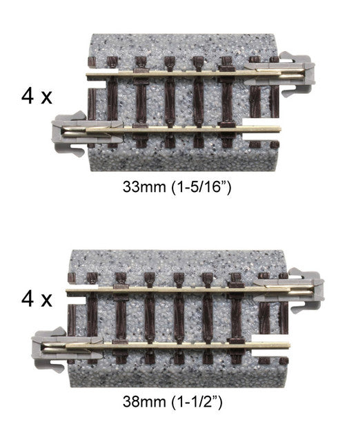 Kato 20092 N Scale Unitrack Short Track Assortment B - 33mm & 38mm (8 Pcs)