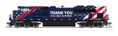 BLI Broadway Limited N Scale Model Train - 7027 EMD SD70ACe, Montana Rail Link #4404, Essential Workers Tribute Edition with Paragon4 Sound and DCC Control