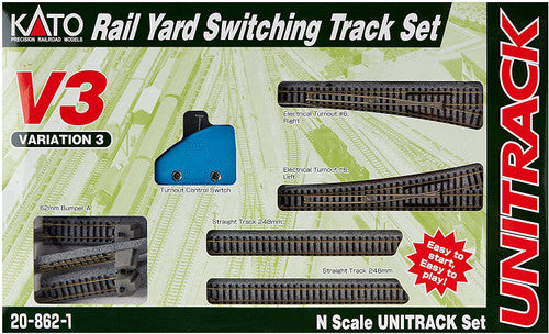 Kato N Scale V3 Rail Yard Switching Set Unitrack 20862