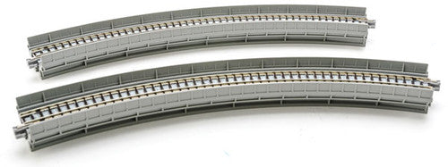 Kato N Scale 315mm (12 3/8 Inches) Radius 45 Degree Single Track Viaduct Curve Track Set - Two Pieces, Product Code 20520