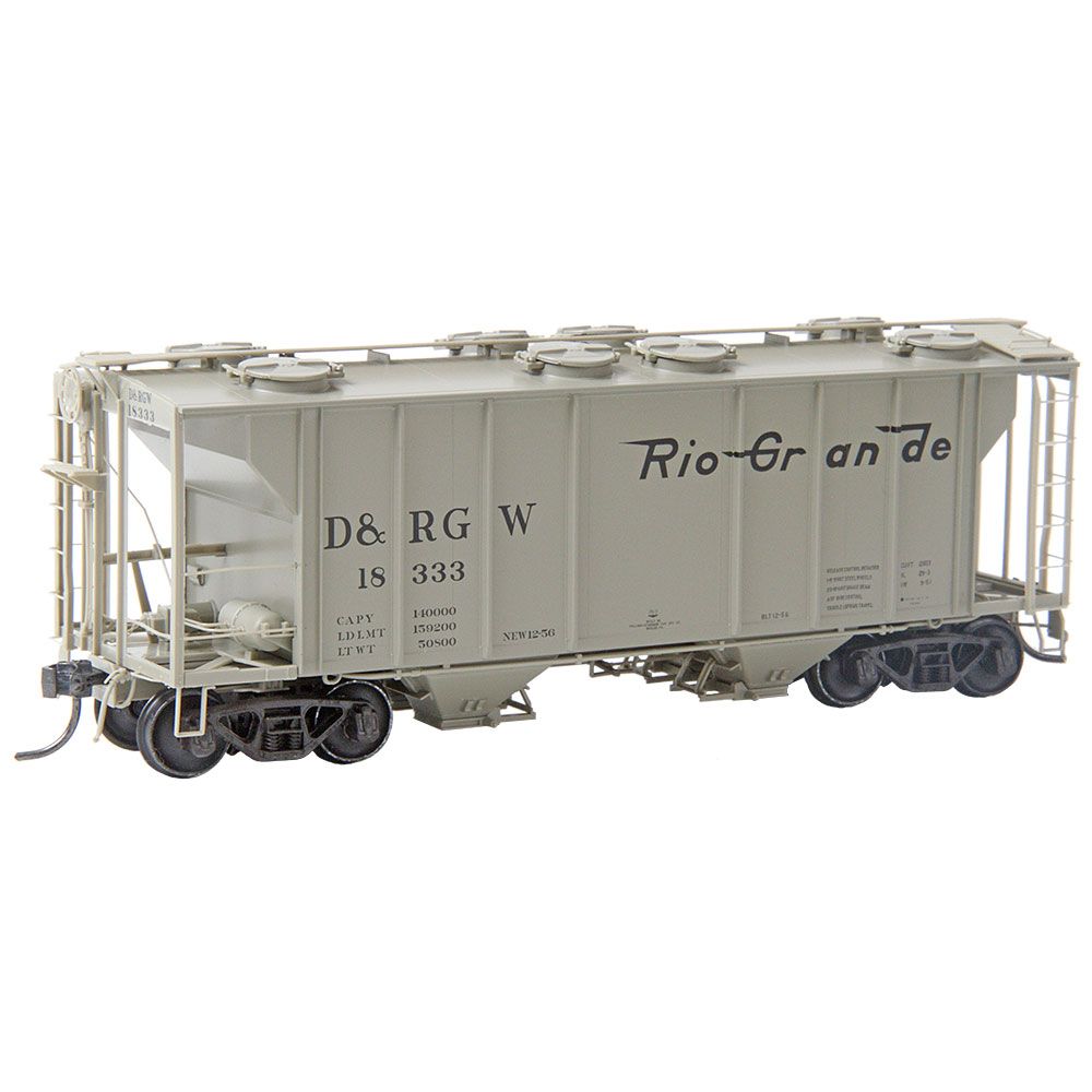 HO Scale Model Train - Kadee 8660 PS-2 Two Bay Hopper of Denver and Rio Grande Western D&RGW #18333