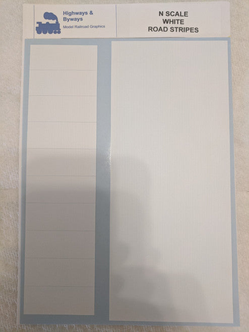 N Scale 71 - 3 Highways & Byways Decorative White Road Stripes Graphic Decals, Part Number 71 - 3