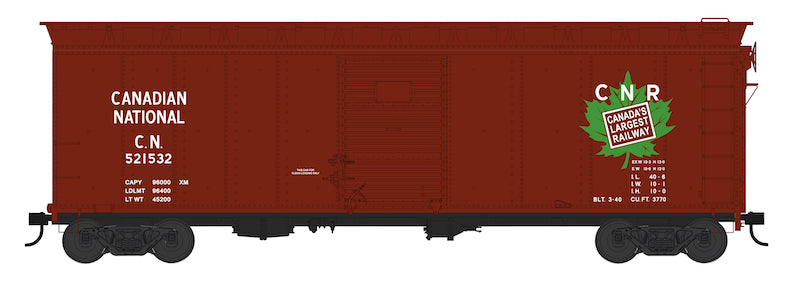 HO Scale Model Train - Bowser 2 - 5745 40 Foot Boxcar of Canadian National Railway, Numbered #521649, Representing Canada's Largest Railway