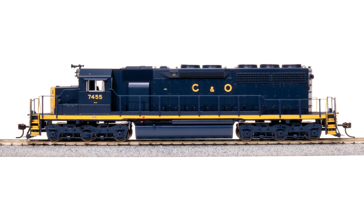 Broadway Limited HO Scale Model Train - BLI 7633 EMD SD40 Diesel Locomotive, C&O 7462, Blue with Yellow Color Scheme, Paragon 4 with Sound and DCC Functionality