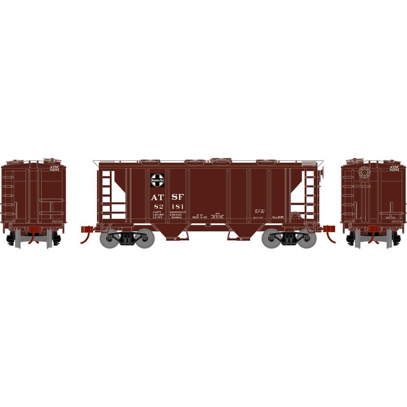 Athearn HO Scale 2003 2 Bay Hopper ATSF Santa Fe #820181 PS - 2 Model