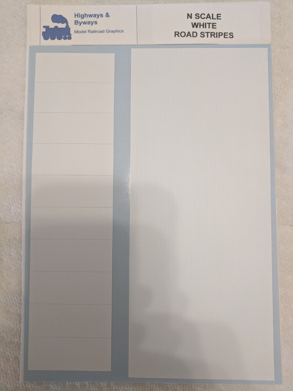 N Scale 71 - 3 Highways & Byways Decorative White Road Stripes Graphic Decals, Part Number 71 - 3
