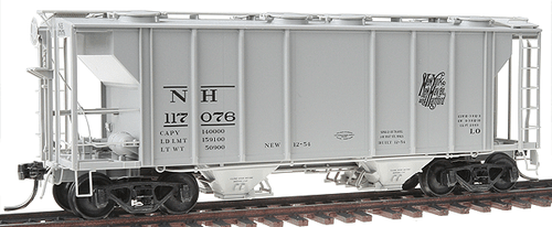 HO Scale Kadee 8634 PS-2 Two Bay Hopper Model Train Car of New Haven Line with Number #117076