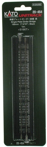 Kato N Scale 186mm (7 5/16) Black Single Track Plate Girder Bridge, 20454