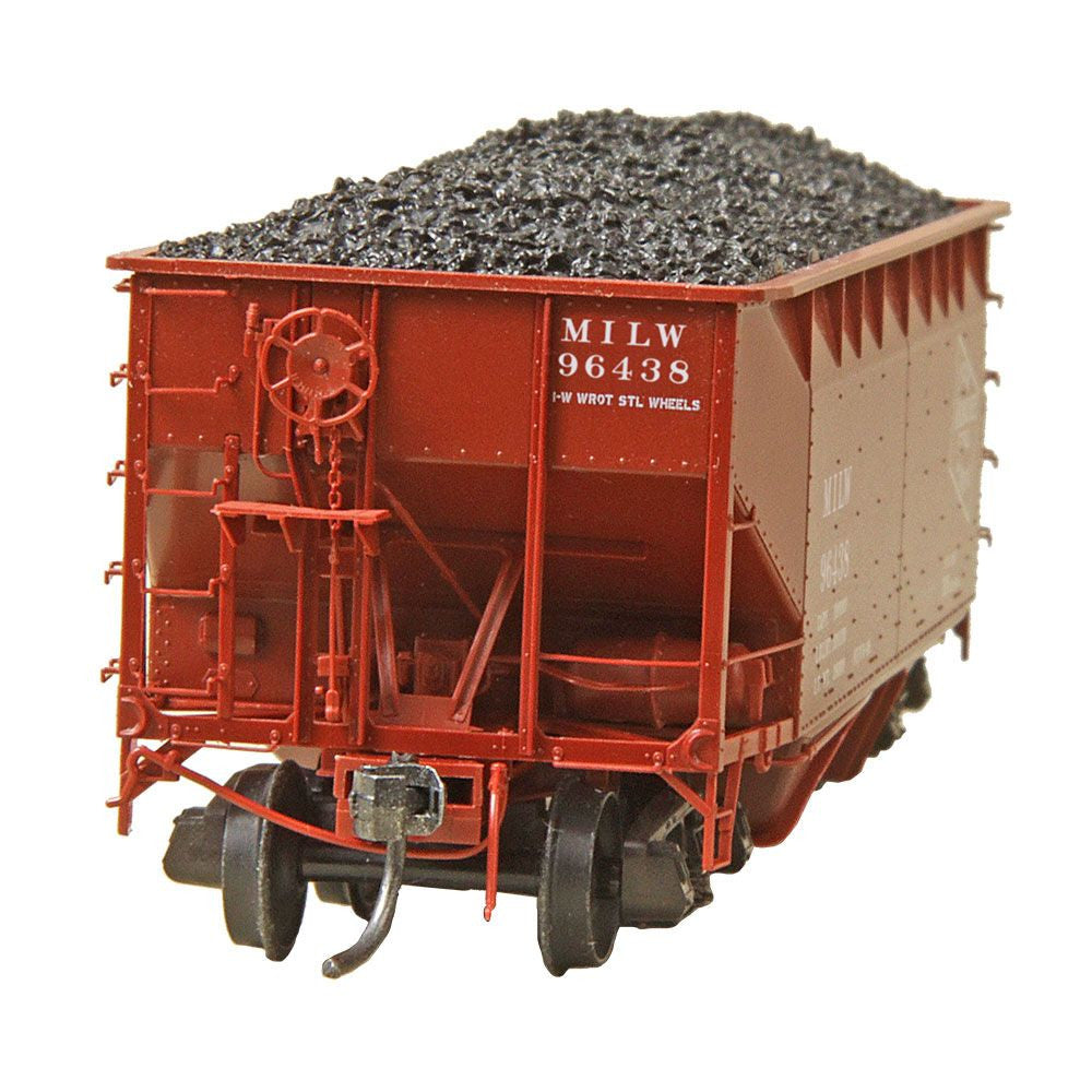 Kadee 7527 HO Scale 50-Ton AAR Two-Bay Open Hopper Model Train Car - Milwaukee Road (MILW) #96438