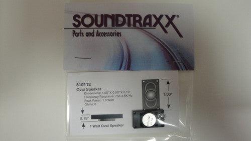 Soundtraxx 8 Ohm Oval Speaker 25mm x 14mm for All Scales, Part # 678-810112