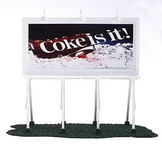Athearn 8257 HO Scale Coca - Cola Advertising Billboard with 'Coke is it!' Slogan