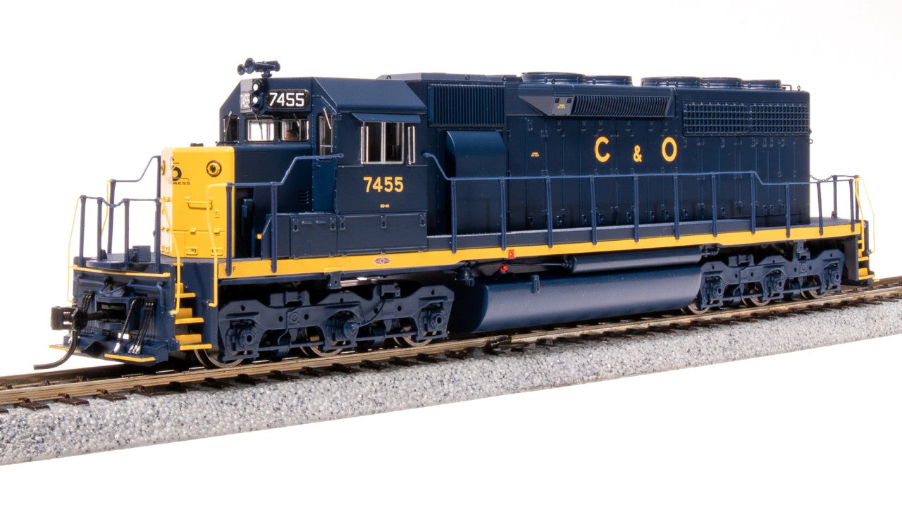 Broadway Limited HO Scale Model Train - BLI 7633 EMD SD40 Diesel Locomotive, C&O 7462, Blue with Yellow Color Scheme, Paragon 4 with Sound and DCC Functionality