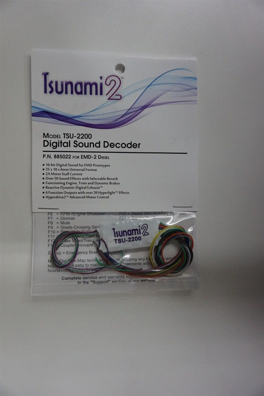 HO Scale 885022 Soundtraxx Tsunami 2 2200 EMD-2 2AMP Decoder for EMD Diesel Locomotives, Part Number 678 - 885022
