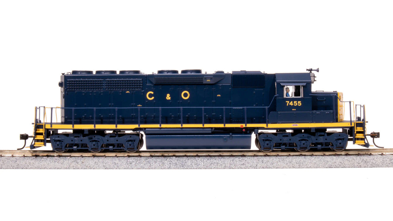 Broadway Limited HO Scale Model Train - BLI 7633 EMD SD40 Diesel Locomotive, C&O 7462, Blue with Yellow Color Scheme, Paragon 4 with Sound and DCC Functionality