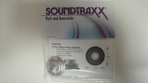 Soundtraxx 8 Ohm Mega Bass Speaker - 27mm Round x 14.3mm D for All Scales