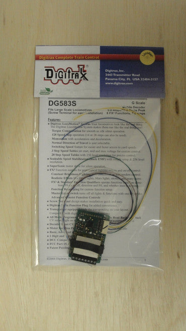 Digitrax DG583S 5-Amp Decoder with Screw Terminal for G-Scale Model Trains, Part # 245 - DG583S