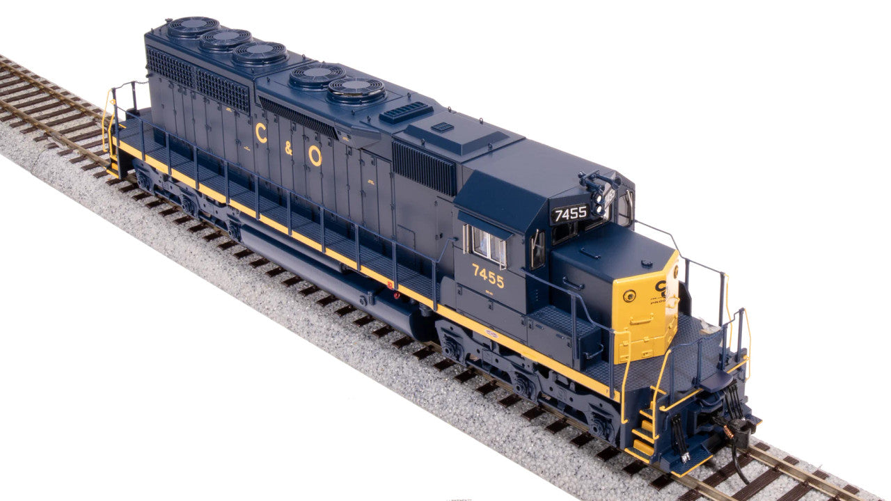 Broadway Limited HO Scale Model Train - BLI 7633 EMD SD40 Diesel Locomotive, C&O 7462, Blue with Yellow Color Scheme, Paragon 4 with Sound and DCC Functionality