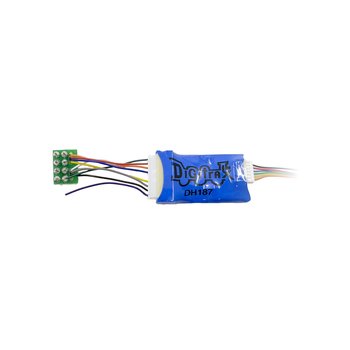 Digitrax DH187PS 8-Pin Mobile Decoder for HO Scale Trains with 1.0 Amp/2 Amp Peak and 8 Functions, Replacing DH166PS