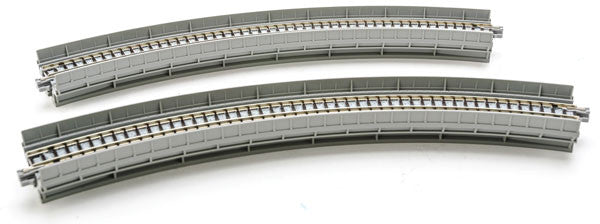 Kato N Scale 315mm (12 3/8 Inches) Radius 45 Degree Single Track Viaduct Curve Track Set - Two Pieces, Product Code 20520