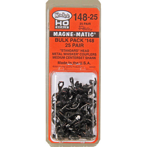 Kadee #148 Whisker Coupler - 25 Pairs for HO Scale Model Trains, Replacing Kadee 14