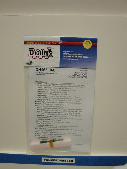 Digitrax DN163L0A N Scale Decoder for Life-Like GP20 (2011+)