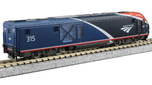 Kato N Scale Standard DC Siemens ALC - 42 Charger Amtrak #312 (Phase VII, 2 - Tone Blue, White, Red)