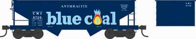 N Scale Model Train - Bowser 38194 GLa 2 Bay Hopper for Central Railroad of New Jersey #6720 with Blue, Yellow, Orange and Blue Coal Graphic Fantasy Design