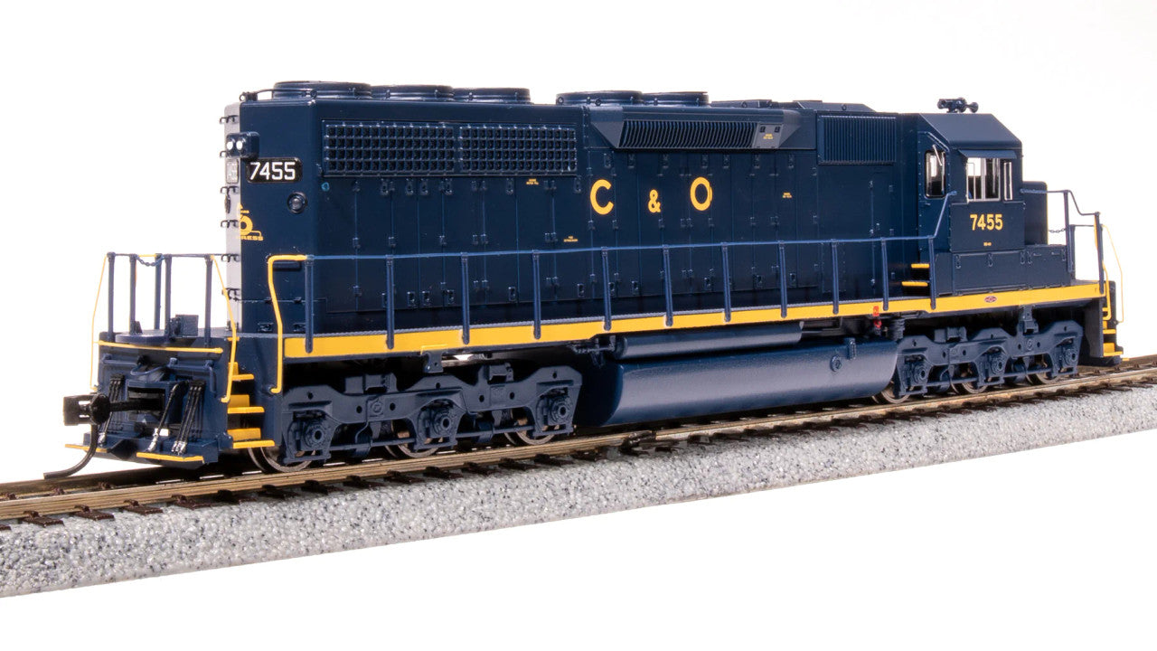 Broadway Limited HO Scale Model Train - BLI 7633 EMD SD40 Diesel Locomotive, C&O 7462, Blue with Yellow Color Scheme, Paragon 4 with Sound and DCC Functionality