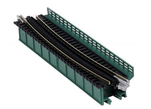 Kato N Scale Single Curve Girder Bridge Model - 20-466, Green Color, 448mm (17.6 inches) Radius with 15 Degree Curve
