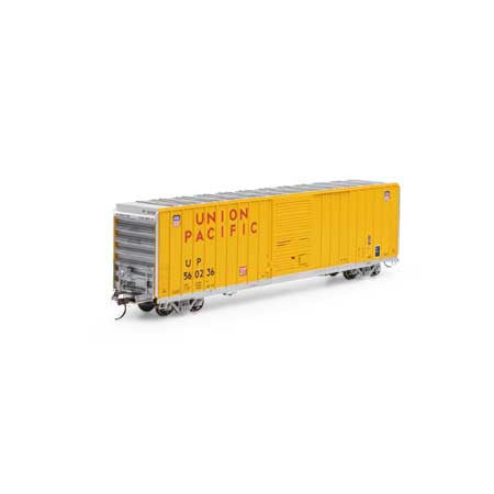 Athearn ATH16119 HO Scale 60-Foot High-Cube Ex-Post Box Model Train Car, Union Pacific UP in Yellow Color, #560236