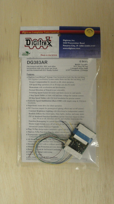 Digitrax DG383AR DCC Decoder with 3.5 Amp Capacity and Aristo Plug for G Scale Model Trains, Part # 245 - DG383AR
