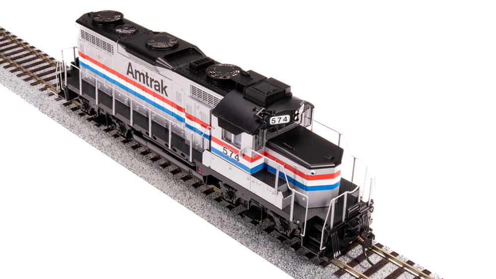Broadway Limited HO Scale BLI 7472 GP20 AMTK Locomotive #574, Phase 3 Scheme Paragon 4 with Sound and DCC Functionality