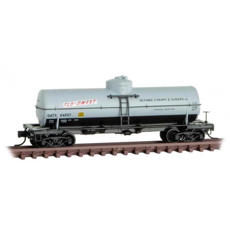 N Scale Model Train Tank Car - MICRO TRAINS 065 00 156, GATX - Flo - Sweet #64057