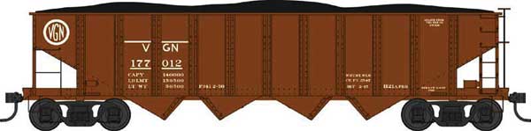 N Scale Bowser 38052 H21a 4-Bay Hopper Virginian #177239 (Leased Tuscan from PRR)