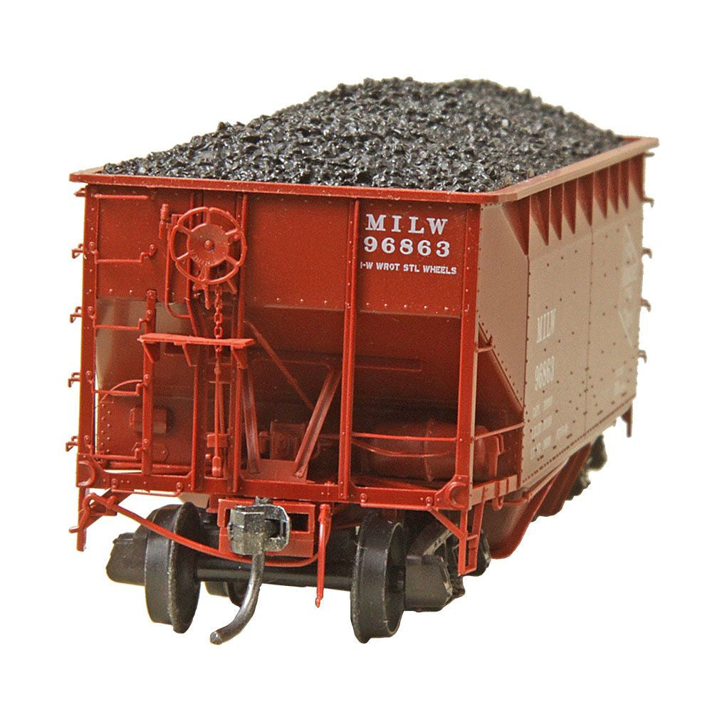 HO Scale Model Train - Kadee 7526 50-Ton AAR Two-Bay Open Hopper Wagon in Milwaukee Road Livery with #96863