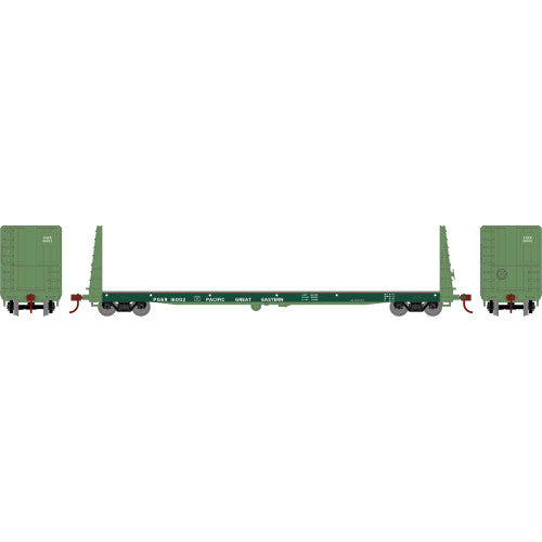Athearn ATH17077 HO Scale 60-Foot Bulkhead Flat Car, Pacific Great Eastern (PGE) #16002 for Model Railroads