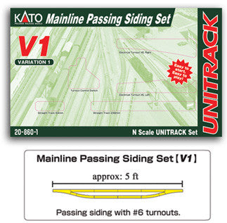 Kato N Scale V1 Mainline Passing Siding Set Unitrack 20860