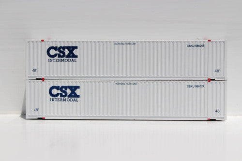 N Scale JTC Model Trains 485010 CSX Intermodal 48-Foot High Cube Corrugated Containers with Magnetic System (No Logo on Front, 3-42-3 Design)