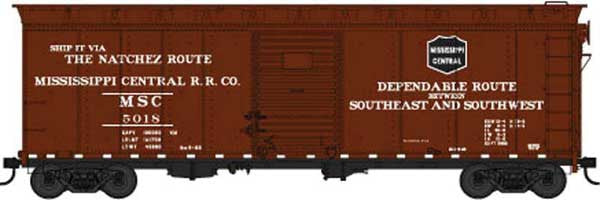 Bowser HO Scale 40-Foot Single Door Boxcar Model - Mississippi Central Railroad #5022 (Part 6-42447)