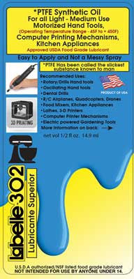 Labelle Industries 302 PTFE Lubricating Oil for Motor Tools, Part Number 430 - 302