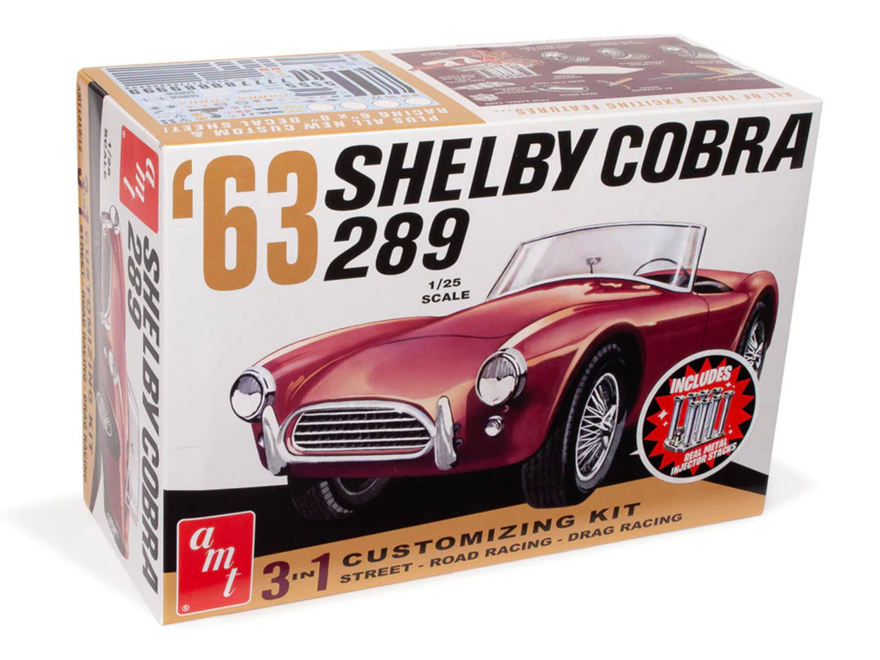 AMT 1319 1963 Shelby Cobra 289 1/25 Scale Plastic Model Building Kit