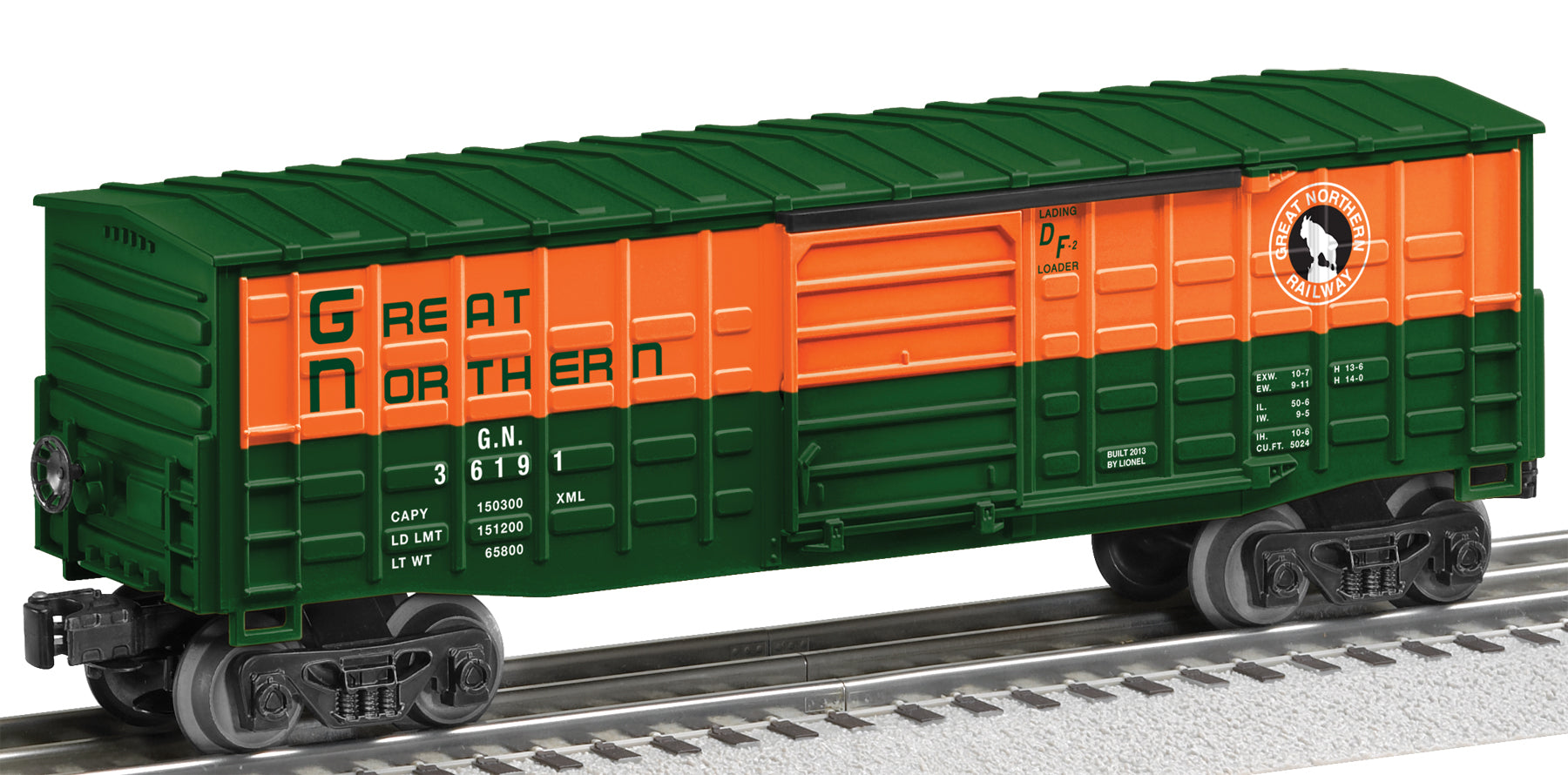 Lionel O Scale Model Train Great Northern Waffle-Sided Boxcar 6-36191