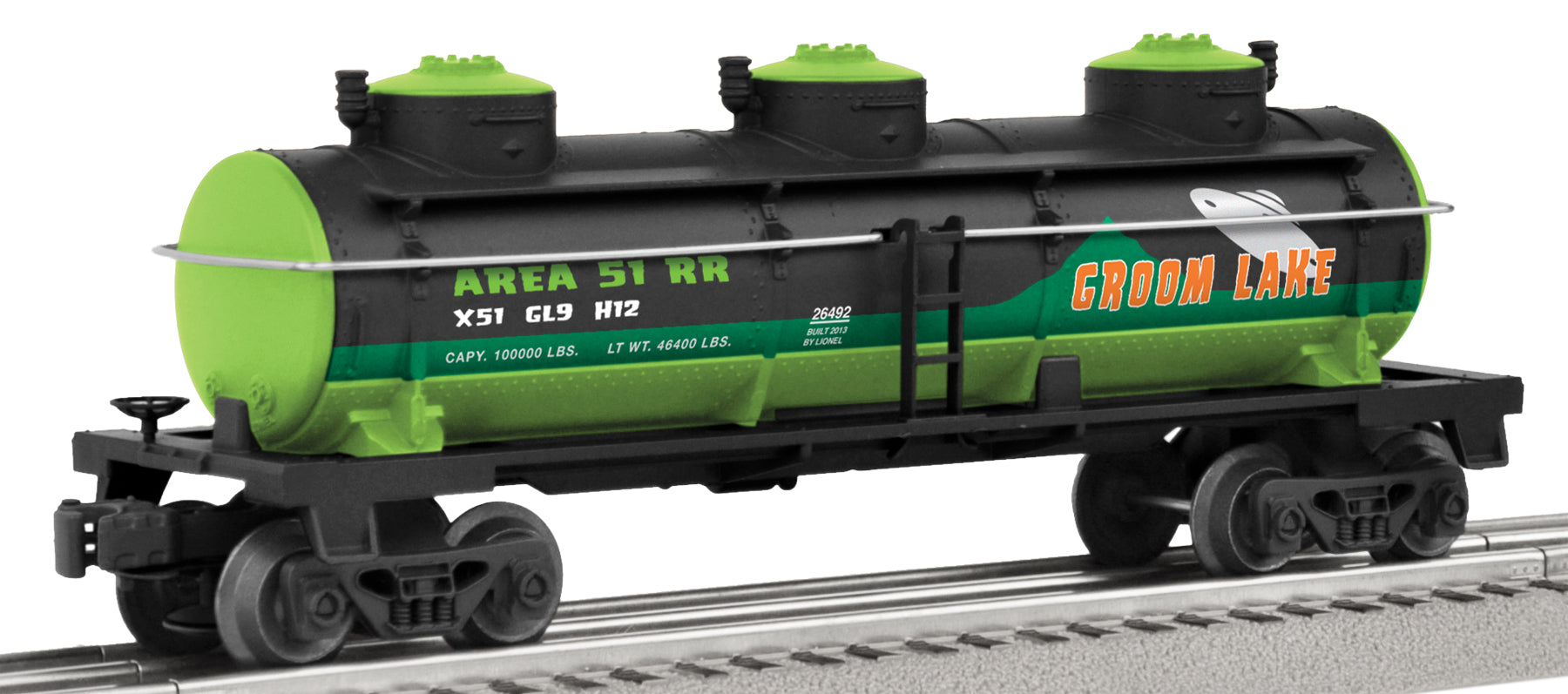 Lionel O Scale 3-Dome Tank Car for Railroad Modeling - Area 51 RR Model (6-26492)